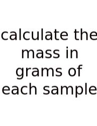 Calculate The Mass In Grams Of Each Sample