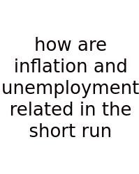 How Are Inflation And Unemployment Related In The Short Run