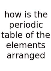 How Is The Periodic Table Of The Elements Arranged