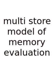 Multi Store Model Of Memory Evaluation