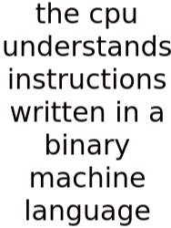 The Cpu Understands Instructions Written In A Binary Machine Language
